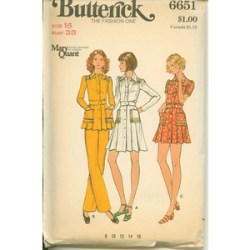 6651 70 MARY QUANT SHORT SS-LS DRESS, TUNIC, PANTS PATTERN 8